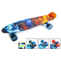 Пенни Борд с рисунком Zippy skateboards Ultra Led Ice and Fire Огонь и Лед